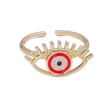 14K Gold-filled Evil Eye Enamel Ring