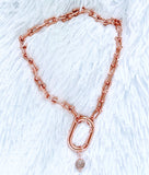 14K Rose Gold-Filled U Link Chunky Necklace - Vibes Jewelry