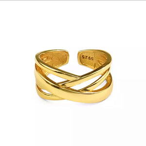 14K Gold Vermeil/Sterling Silver Irregular Layered Ring