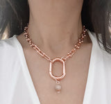 14K Rose Gold-Filled U Link Chunky Necklace - Vibes Jewelry
