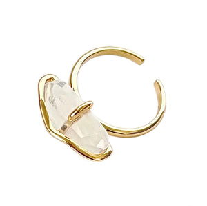14K Gold-plated Dainty Wrapped Crystal Ring