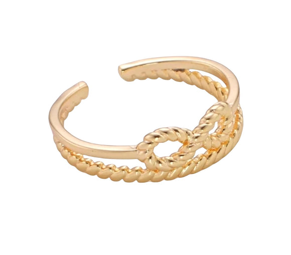 14K Gold Vermeil Twisted Rope Eternity Ring
