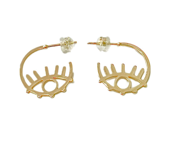 14K Gold-filled Evil Eye Hoop Earrings
