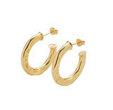 24K Gold Vermeil Hammered Hoop Earrings