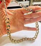 Two Tone Chunky Curb Chain Necklace