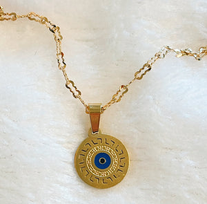 14K Gold-filled Greek Evil Eye Necklace