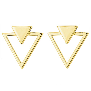 14K Gold Vermeil Triangle Stud Earrings