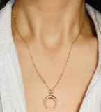 18K Gold-filled Crescent Moon Necklace