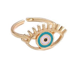 14K Gold-filled Evil Eye Enamel Ring